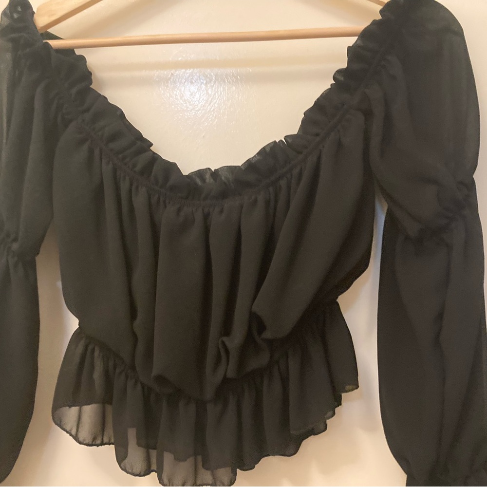 Elegant Black Off-Shoulder Women's Top